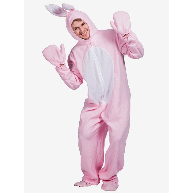 Kigurumi Onesie Pajamas Bunny Adult's Pink Winter Sleepwear Animal Costume Carnival Onesie Pajamas