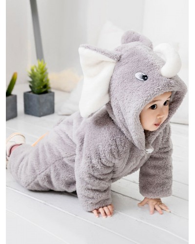 Elephant Kigurumi Pajamas Toddler Grey Onesie Flannel Kids Jumpsuit Carnival Onesie Pajamas Fall Winter