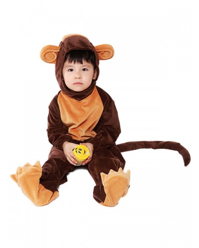 Girls Boys Kigurumi Pajamas Kid's Monkey Jumpsuit Shoes Cover Onesie Pajamas New Year Mardi Gras Halloween