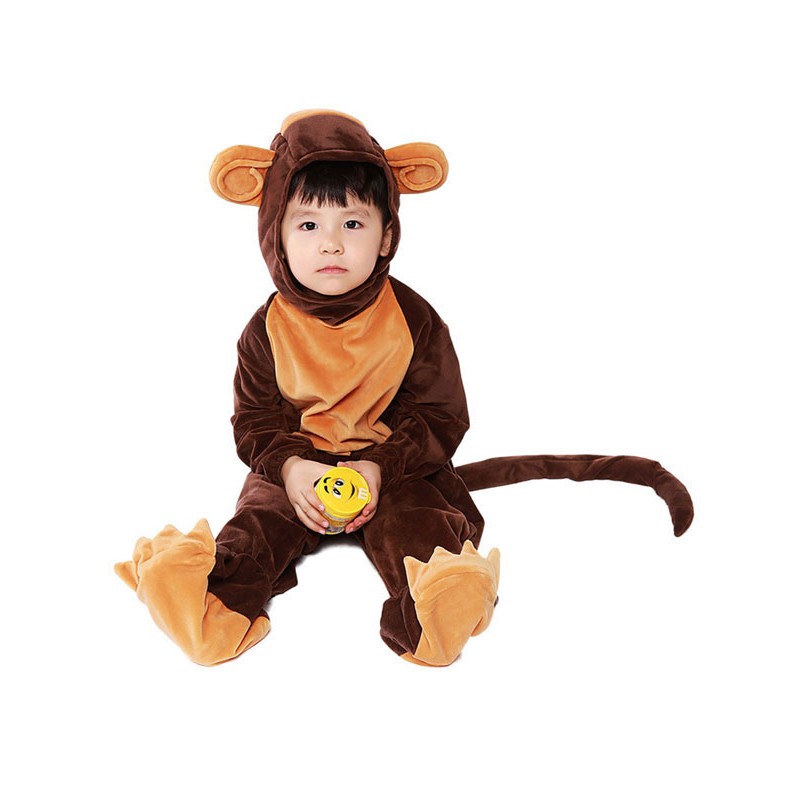 Girls Boys Kigurumi Pajamas Kid's Monkey Jumpsuit Shoes Cover Onesie Pajamas New Year Mardi Gras Halloween