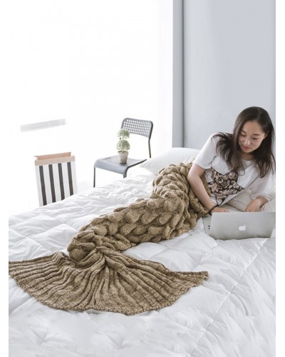 Kigurumi Onesie Snuggie Mermaid Pajamas Knitted Sleeping Blanket For Adult Costume Halloween Onesie Pajamas Daily Casual