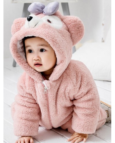 Bear Pajamas Kigurumi Onesie Toddlers Baby Pink Flannel Jumpsuit For Kids Carnival Halloween Onesie Pajamas Winter