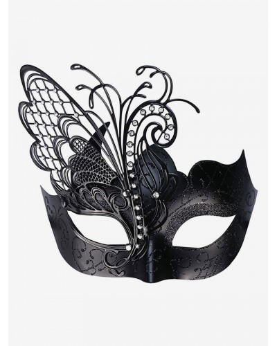 Carnival Mask For Adults Black Plastic Masquerade Costume Accessories Mardi Gras Ball