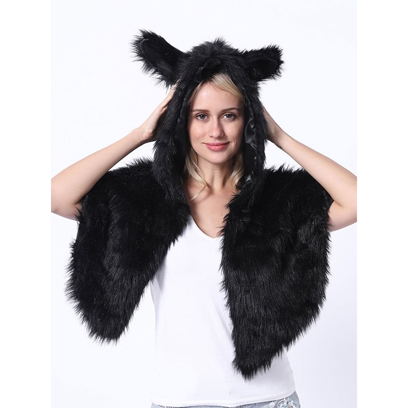 Fur Hat For Women Polyester Cap Black Shawl Costume Accessories Holiday