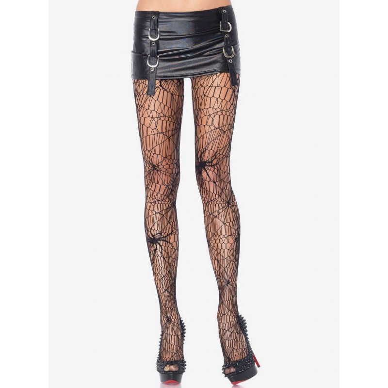 Women Saloon Girl Tights Black Spider Web Lace Pantyhose Halloween Costume Socks Accessories