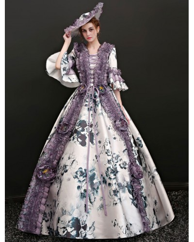 Women Victorian Dress Costume 's Racoco White Half Sleevs Ball Gown Victorian Era Clothing Retro Long Dresses Carnival Sets ROCOCO