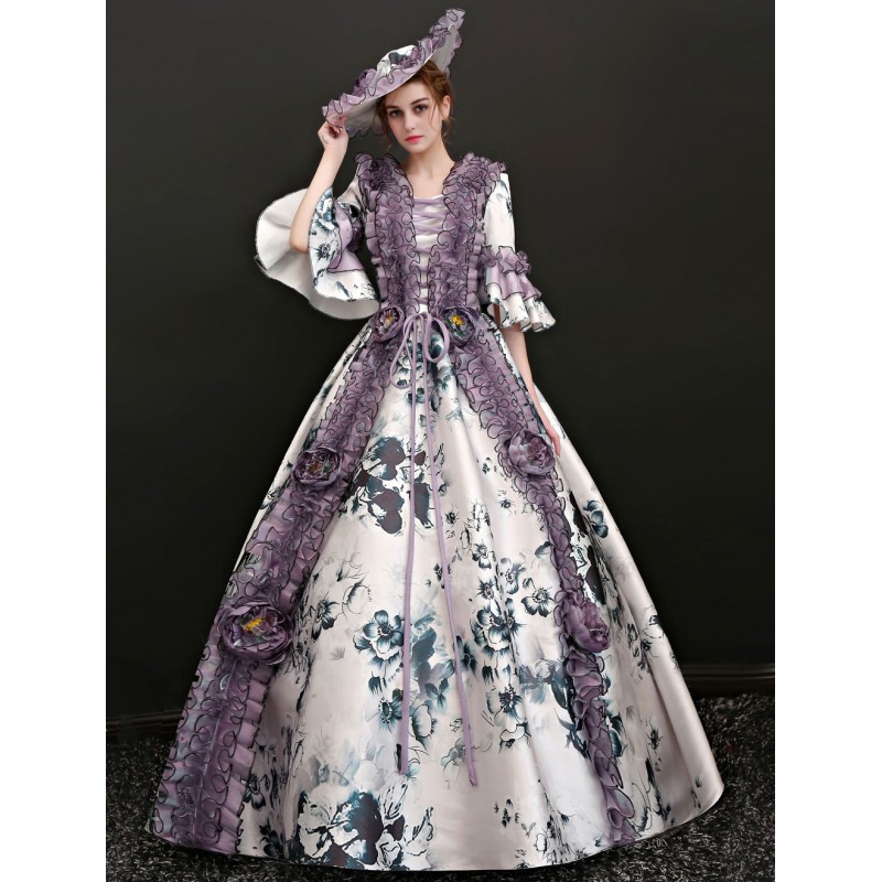 Women Victorian Dress Costume 's Racoco White Half Sleevs Ball Gown Victorian Era Clothing Retro Long Dresses Carnival Sets ROCOCO