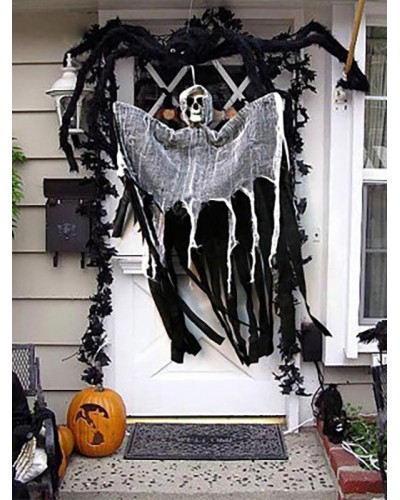 Halloween Decorations Grey Polyester Fiber Halloween Skeleton Props