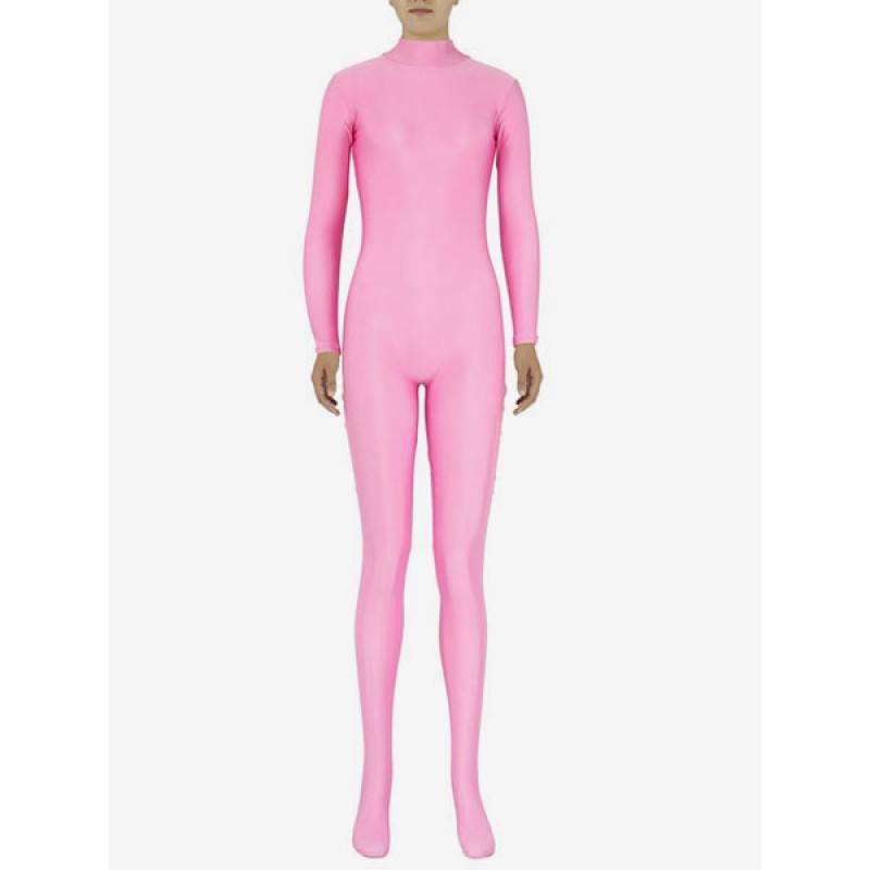 Women Pink Morph Suit Adults Bodysuit Lycra Spandex Catsuit For