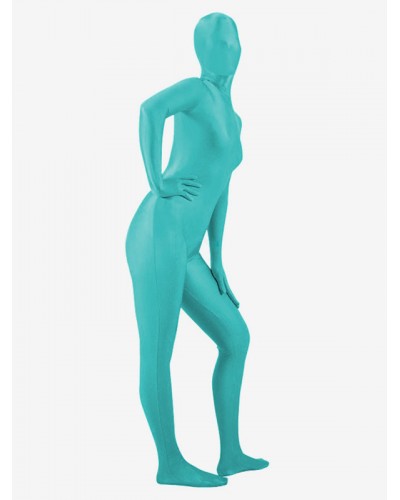 Halloween Morph Suit Unisex Cyan Lycra Spandex Zentai Suit Bodysuit