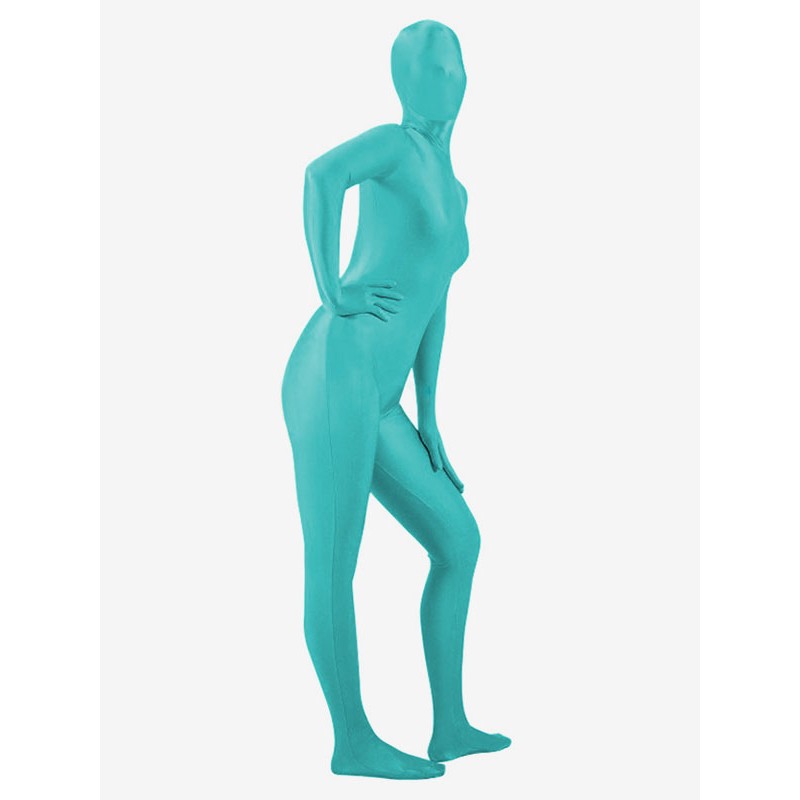 Halloween Morph Suit Unisex Cyan Lycra Spandex Zentai Suit Bodysuit