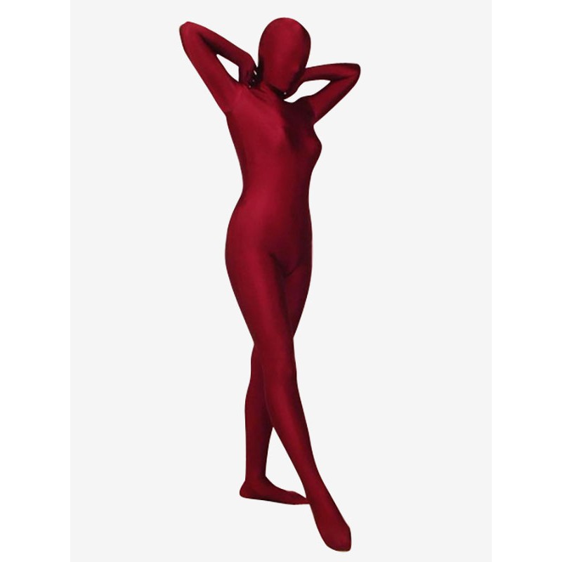 Halloween Morph Suit Dark Red Lycra Spandex Zentai Suit Bodysuit