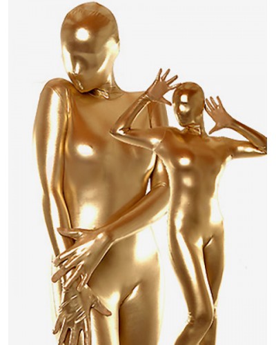 Halloween Gold Shiny Unisex Zentai Suit Costume Solid