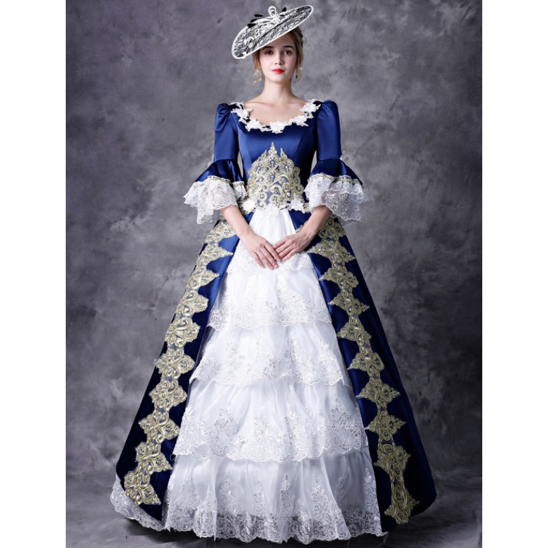 Victorian Dress Costume Women's Red Women's Baroque Masquerade Ball Gowns Half Sleeves Round Neckline With Hat Victorian Era Clothing Retro Costume Carnival Royal Mardi Gras Halloween