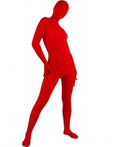 Halloween Flame Red Velvet Unisex Zentai Suit Halloween