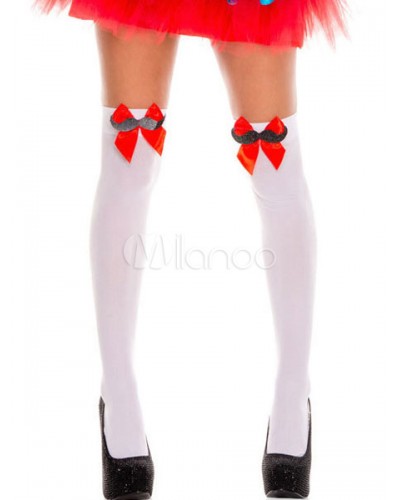 Women Halloween Bow Mustache Over The Knee Cosplay Stockings Halloween