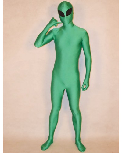 Unisex Morph Suit Green Alien Costume Lycra Spandex Fabric Zentai Suit Full Body Suit