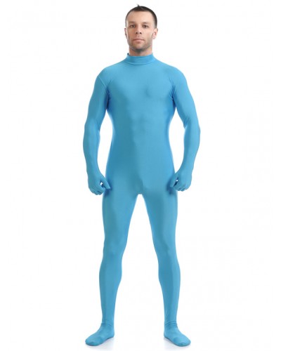 Light Sky Blue Morph Suit Adults Bodysuit Lycra Spandex Catsuit