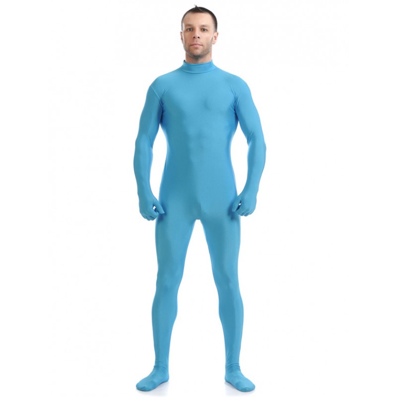 Light Sky Blue Morph Suit Adults Bodysuit Lycra Spandex Catsuit