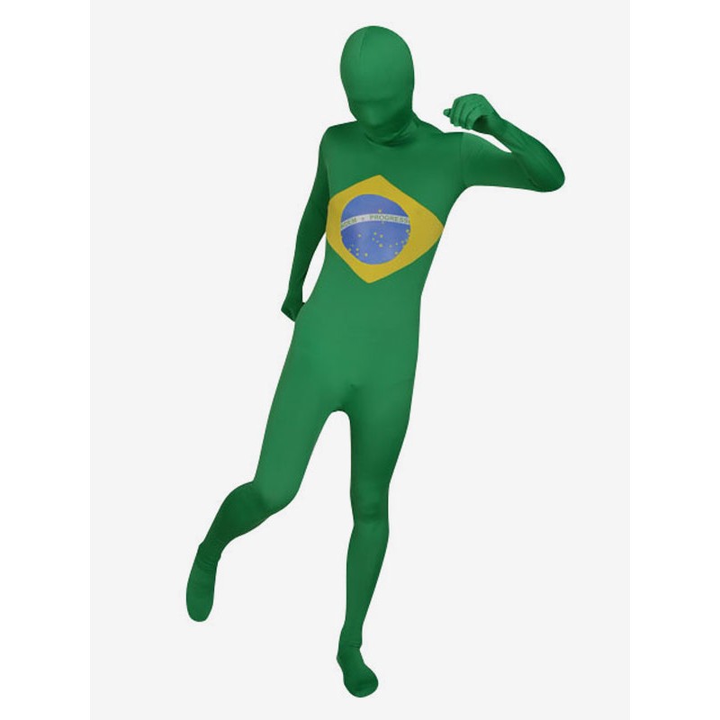 Flag Of Brazil Lycra Zentai Suit Carnival Bodysuit