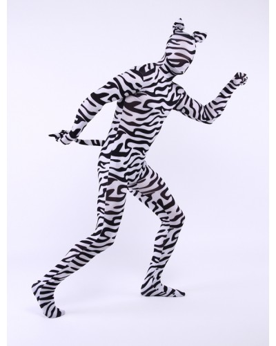 Morph Suit Zebra Style Zentai Suit Full Body Lycra Spandex Bodysuit