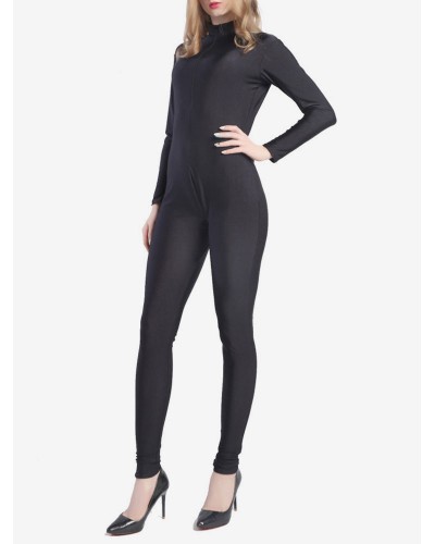 Women Black Bodysuit Adults Lycra Spandex Catsuit For Sexy