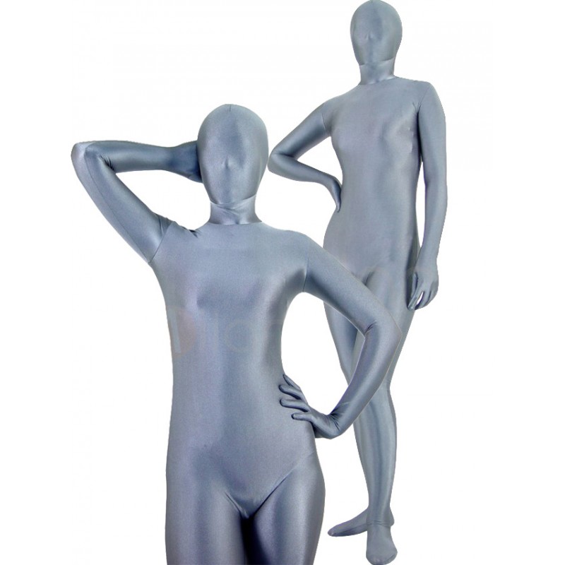 Halloween Morph Suit Grey Lycra Spandex Zentai Suit Zentais