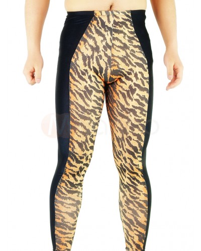 Lycra Spandex Catsuit Trousers With Pattern Of Tiger Stripe