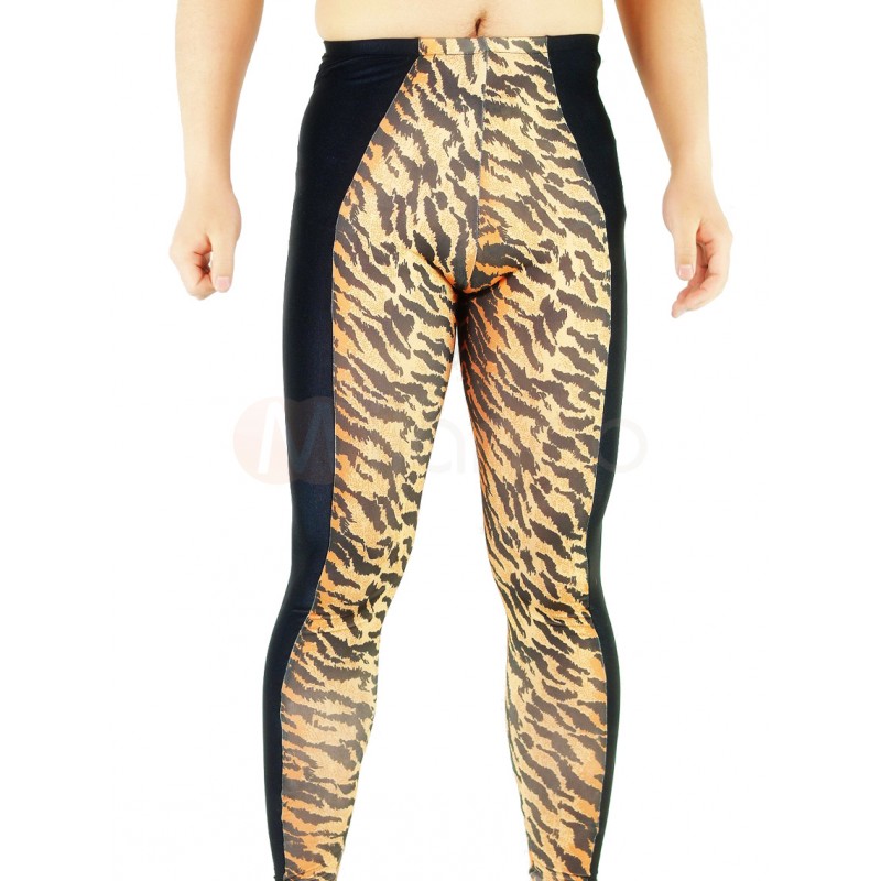 Lycra Spandex Catsuit Trousers With Pattern Of Tiger Stripe