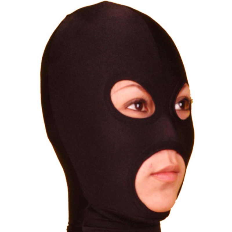 Halloween Black Open Eye And Mouth Lycra Spandex Halloween Hood