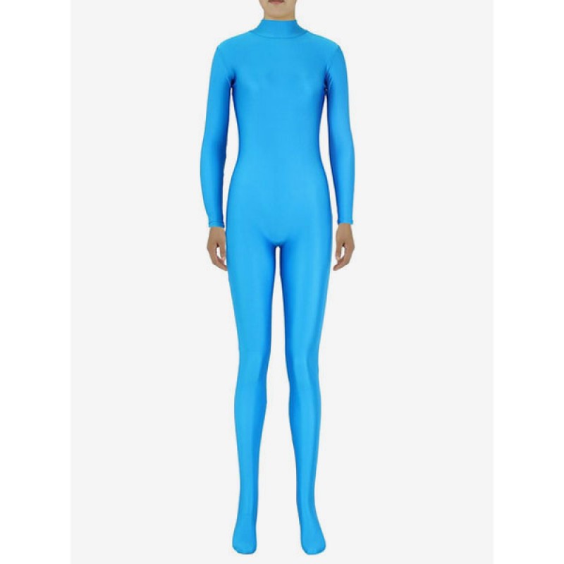 Women Sky Blue Morph Suit Adults Bodysuit Lycra Spandex Catsuit For