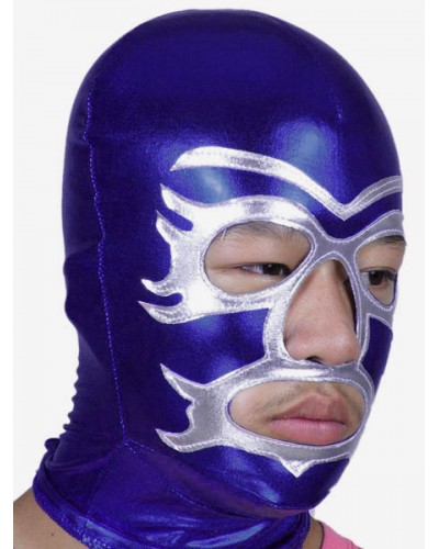 Unisex Halloween Blue And Silver Open Eye And Mouth Spandex Hood