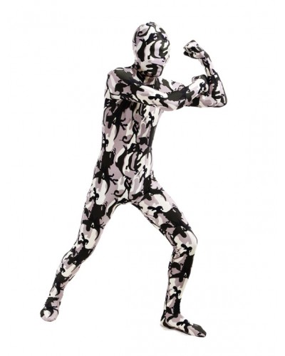 Unisex Morph Suit Black Camouflage Lycra Spandex Zentai Suit Full Body Suit