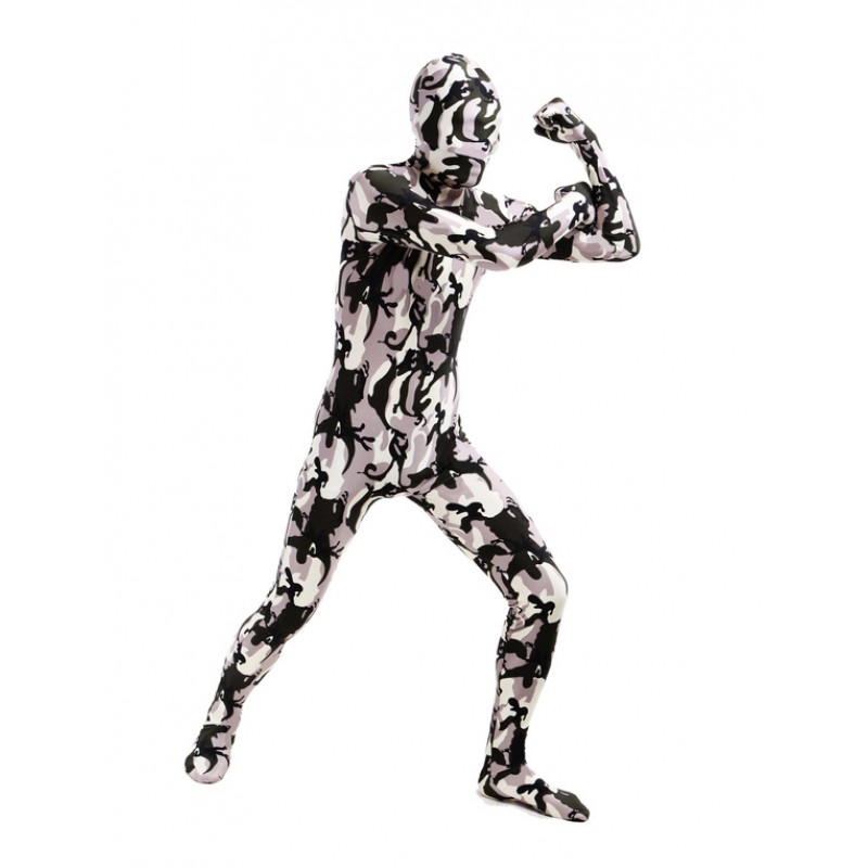 Unisex Morph Suit Black Camouflage Lycra Spandex Zentai Suit Full Body Suit