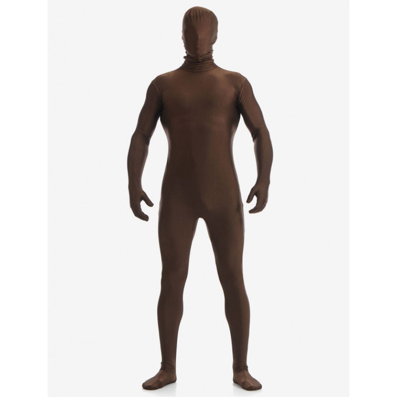 Deep Brown Zentai Suit Adults Morph Suit Full Body Lycra Spandex Bodysuit For Men