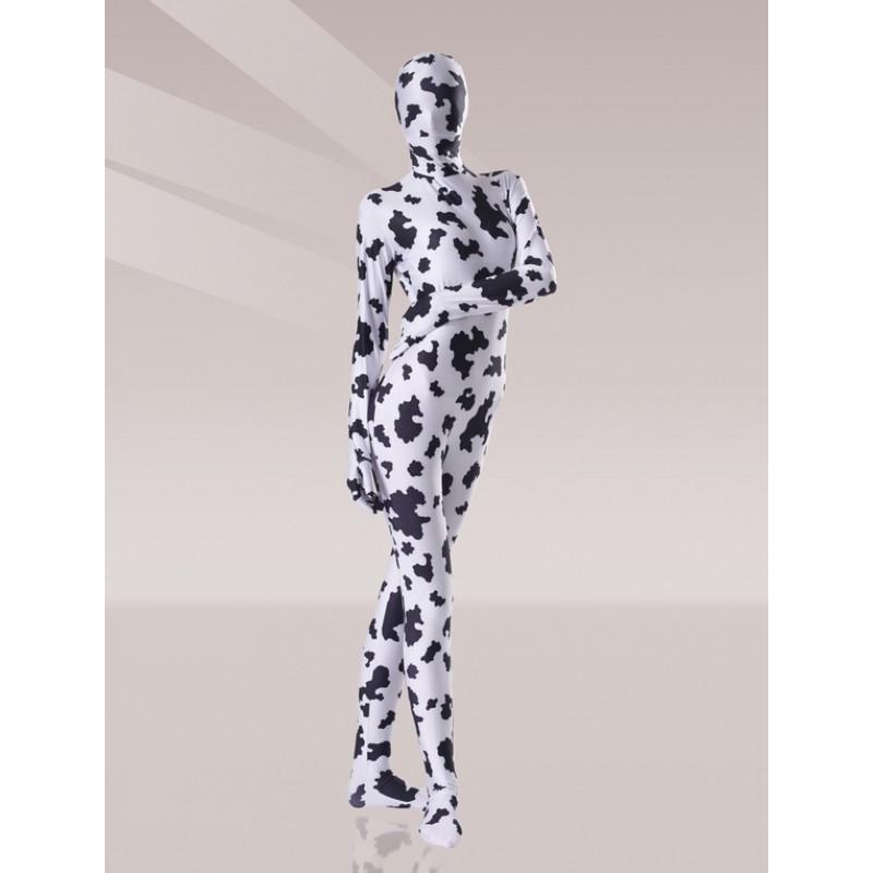 Black And White Cow Lycra Unisex Zentai Suits