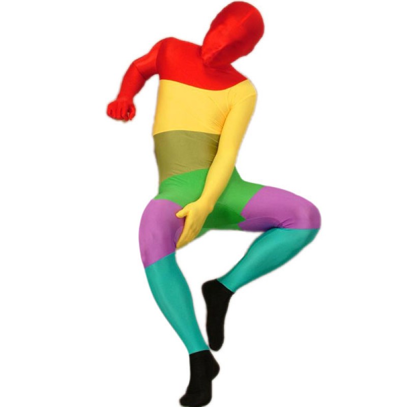 Multicolor Unisex Spandex Zentai Suit