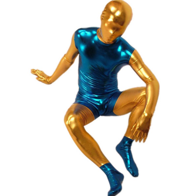 Shiny Metallic Zentai Suit Halloween Full Halloween Bodysuit Patterned