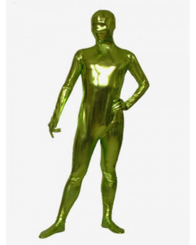 Unisex Copper Green Shiny Metallic Zentai Fabric Catsuit Full Body Suit Solid