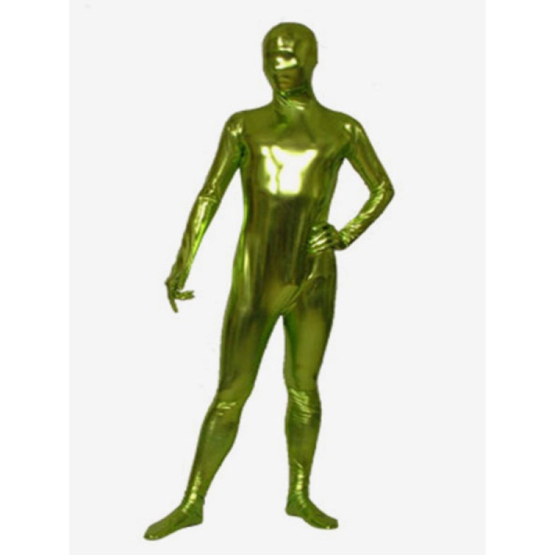 Unisex Copper Green Shiny Metallic Zentai Fabric Catsuit Full Body Suit Solid