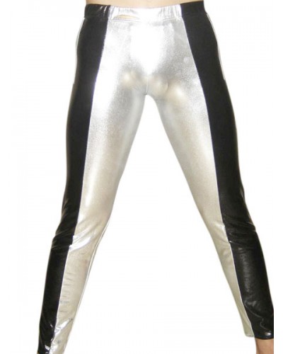 Silver And Black Shiny Metallic Pants