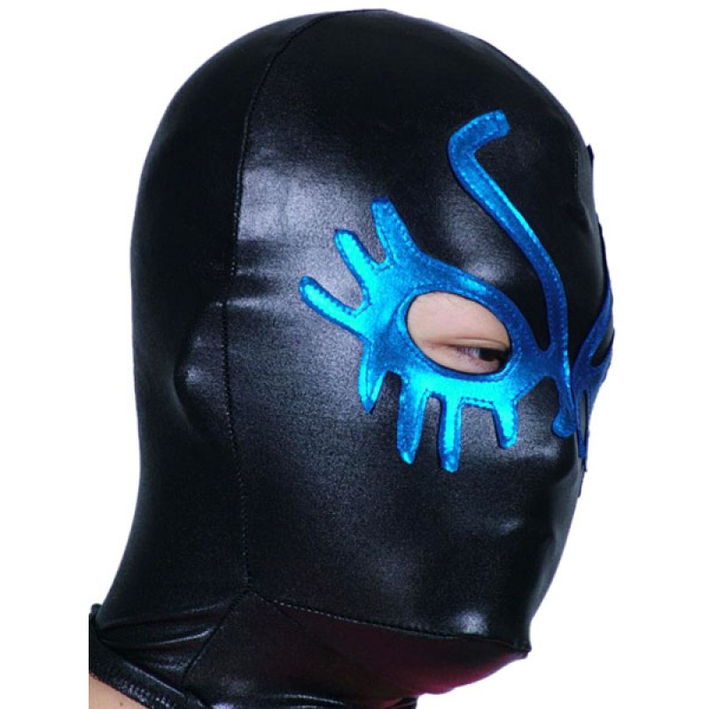 Black And Blue Open Eye Shiny Metallic Hood