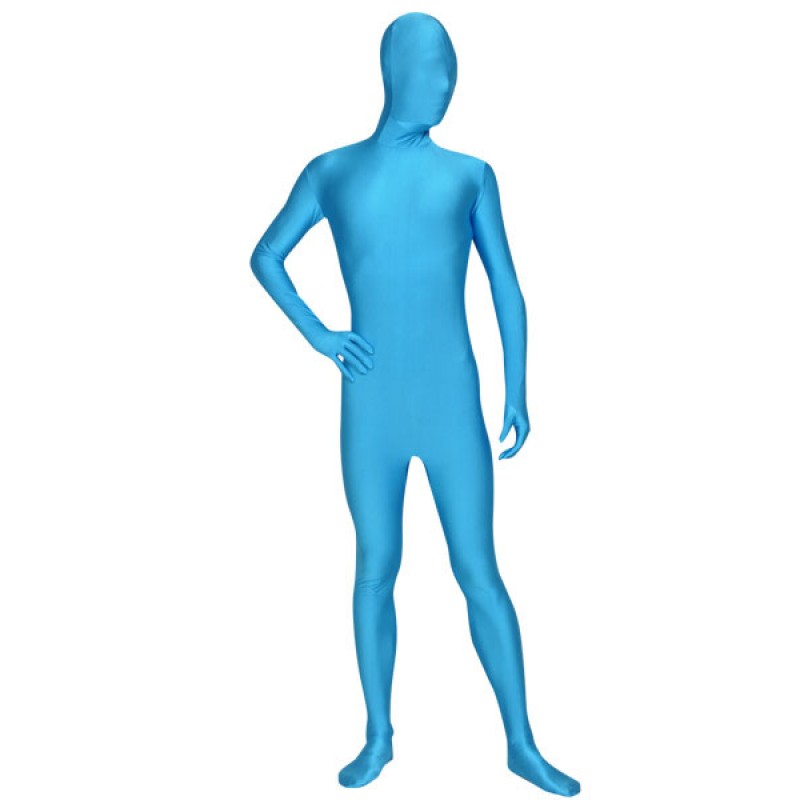 Halloween Sky Blue Zentai Catsuit Spandex Lycra Unicolor Unisex Morphsuits Halloween Bodysuit