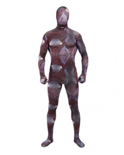 Unisex Morph Suit Multicolor Geometric Pattern Zentai Suit Full Body Lycra Spandex Bodysuit