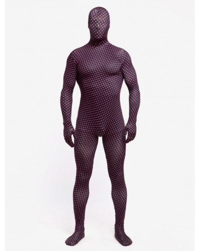 Unisex Morph Suit Pink Polka Dot Zentai Suit Black Full Body Lycra Spandex Bodysuit