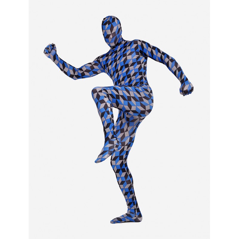 Unisex Morph Suit Multicolor Plaid Zentai Suit Full Body Lycra Spandex Bodysuit