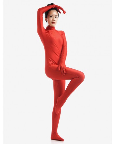 Red Morph Suit Adults Bodysuit Lycra Spandex Catsuit For Women