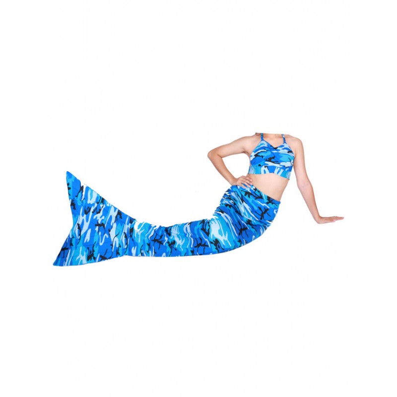 Unisex Halloween Multicolor Print Lycra Spandex Tail Mermaid Animal Zentai Halloween