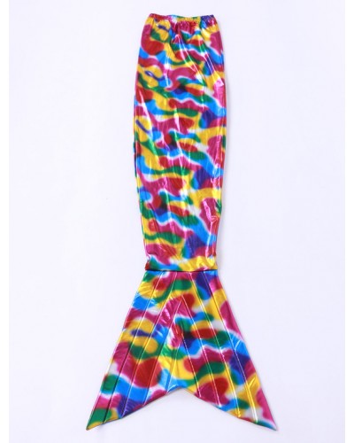 Unisex Halloween Multicolor Print Mermaid Tail Shiny Metallic Animal Zentai Halloween