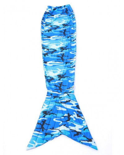 Unisex Halloween Blue Print Mermaid Tail Lycra Spandex Animal Zentai Halloween